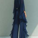 Aurora | Completo Elegante in Chiffon con Volant