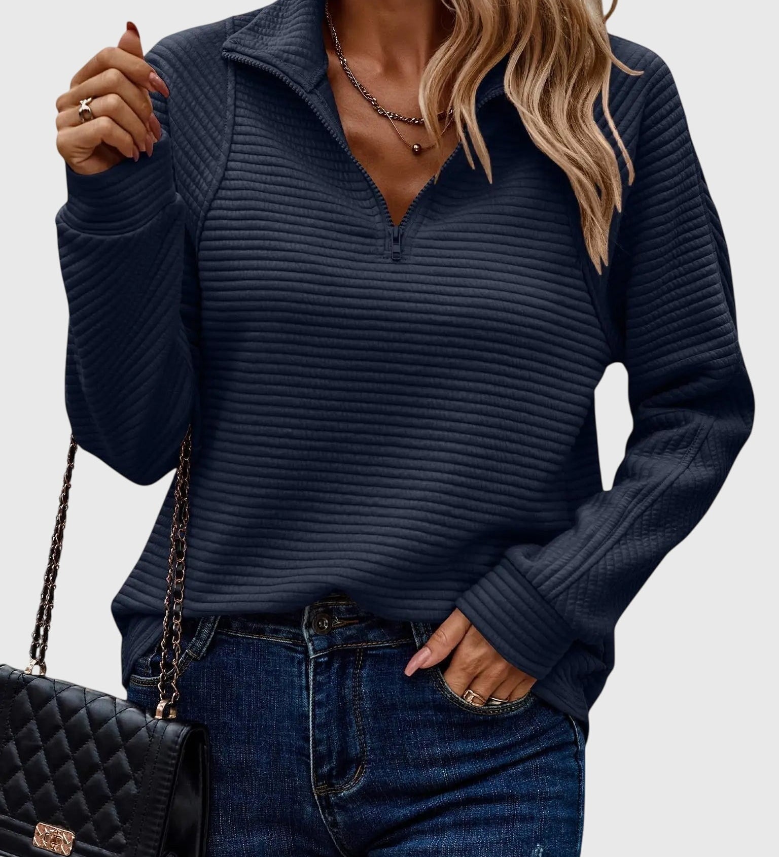 Christine | Maglione elegante a mezza zip