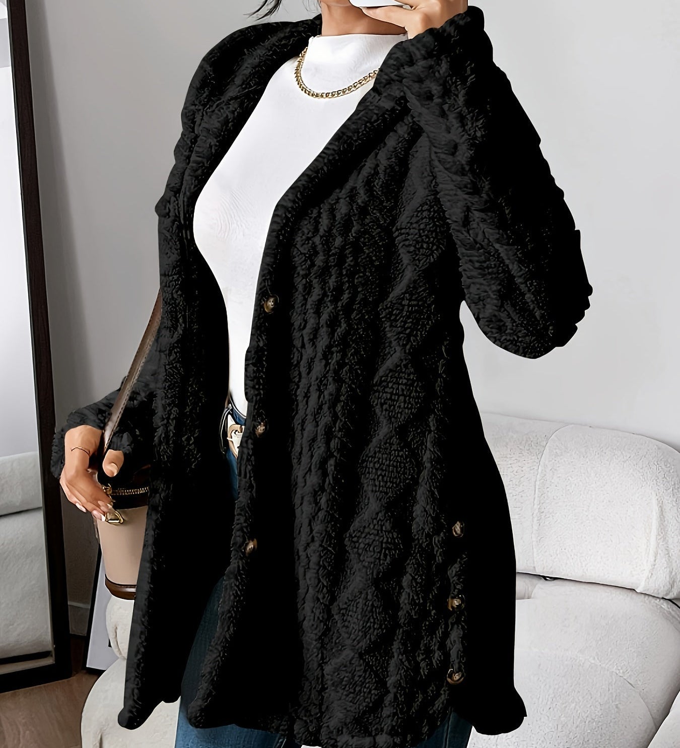 ANGELA™ | CARDIGAN CON CAPPUCCIO