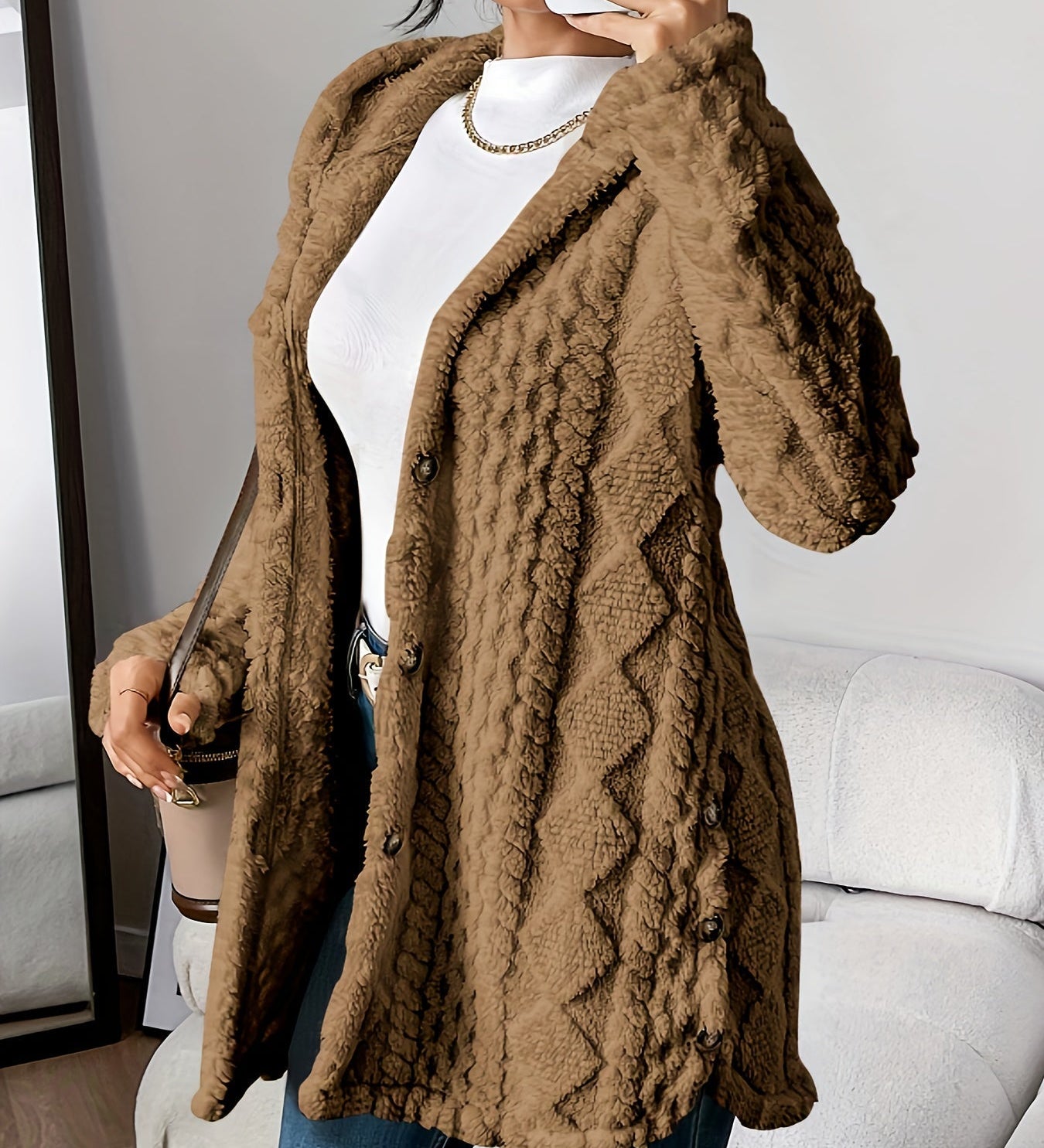 ANGELA™ | CARDIGAN CON CAPPUCCIO