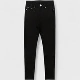 Floriale - Jeans neri in denim a vita alta per donna