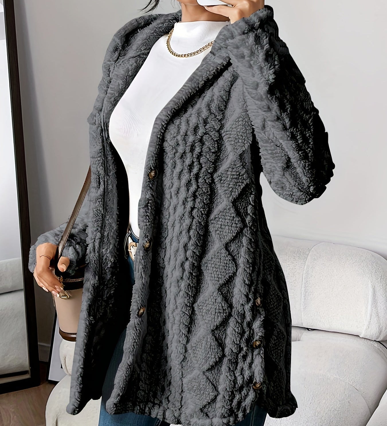 ANGELA™ | CARDIGAN CON CAPPUCCIO