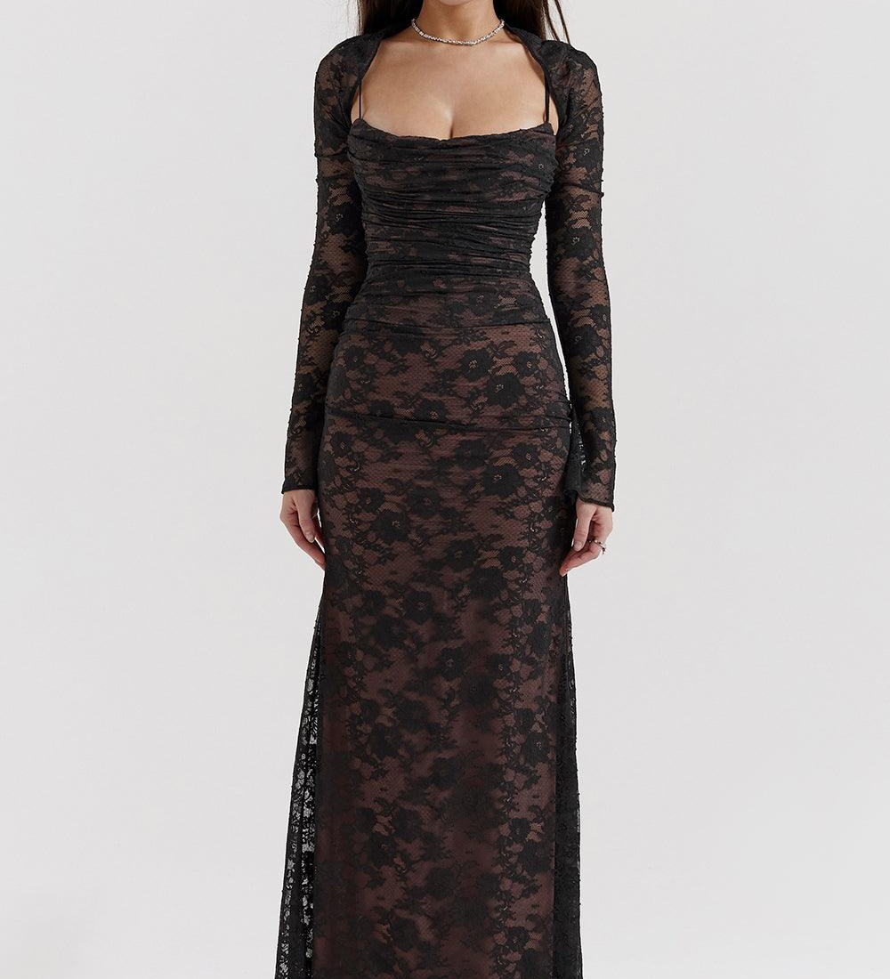 Celeste | Abito Maxi in Pizzo