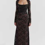 Celeste | Abito Maxi in Pizzo