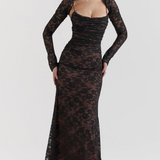 Celeste | Abito Maxi in Pizzo
