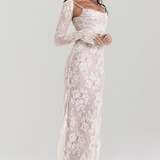 Celeste | Abito Maxi in Pizzo