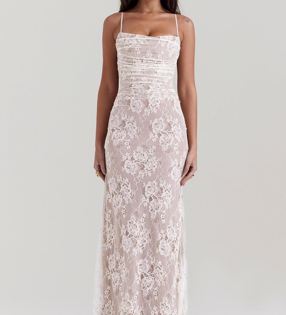 Celeste | Abito Maxi in Pizzo