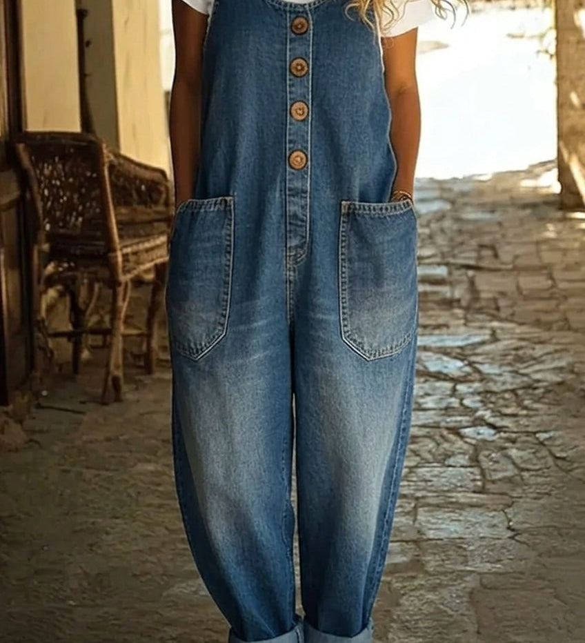 Lenna – Tuta in denim di cotone vintage
