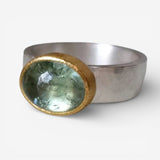 Celeste | Anello retrò verde con pietra lucida