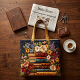 Borsa Trapuntata stampa floreale e libri – Per Amanti dei Libri