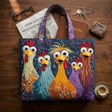 Borsa Donna con cinque galline colorate – Due Misure