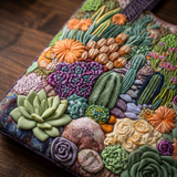 Borsa Floreale Trapuntata giardino di succulente – Due Misure
