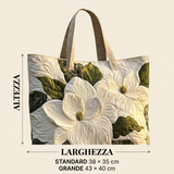 Borsa Donna gigli bianchi eleganti – Capiente e Leggera