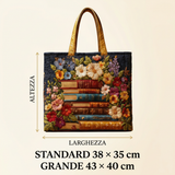 Borsa Trapuntata stampa floreale e libri – Per Amanti dei Libri