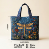 Borsa Donna libellula dorata – Capiente e Leggera