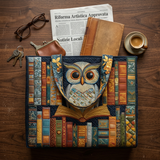 Borsa Artigianale gufo e libri antichi – Idea Regalo