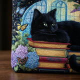 Borsa Artigianale gatto nero sui libri – Idea Regalo