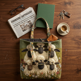 Borsa Artistica Trapuntata cinque pecore – Due Misure