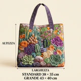 Borsa Floreale Trapuntata giardino di succulente – Due Misure