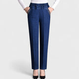 Elisa - Jeans da donna con tasche laterali e vita elastica