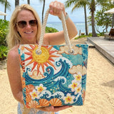 Borsa da Spiaggia Trapuntata Bagliore Dorato – L e XL